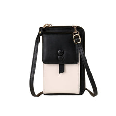 Women's Contrast Buttons Crossbody Bag Purse Wallet Shoulder Bag