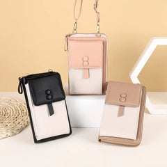 Women's Contrast Buttons Crossbody Bag Purse Wallet Shoulder Bag