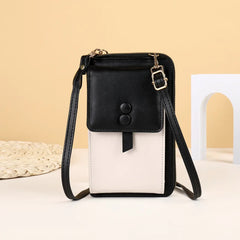 Women's Contrast Buttons Crossbody Bag Purse Wallet Shoulder Bag