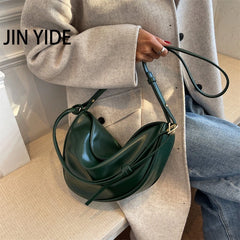 Women's PU Leather Banana Crossbody Bag