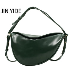Women's PU Leather Banana Crossbody Bag