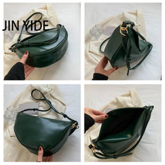 Women's PU Leather Banana Crossbody Bag