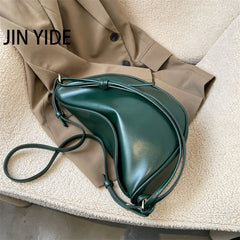 Women's PU Leather Banana Crossbody Bag