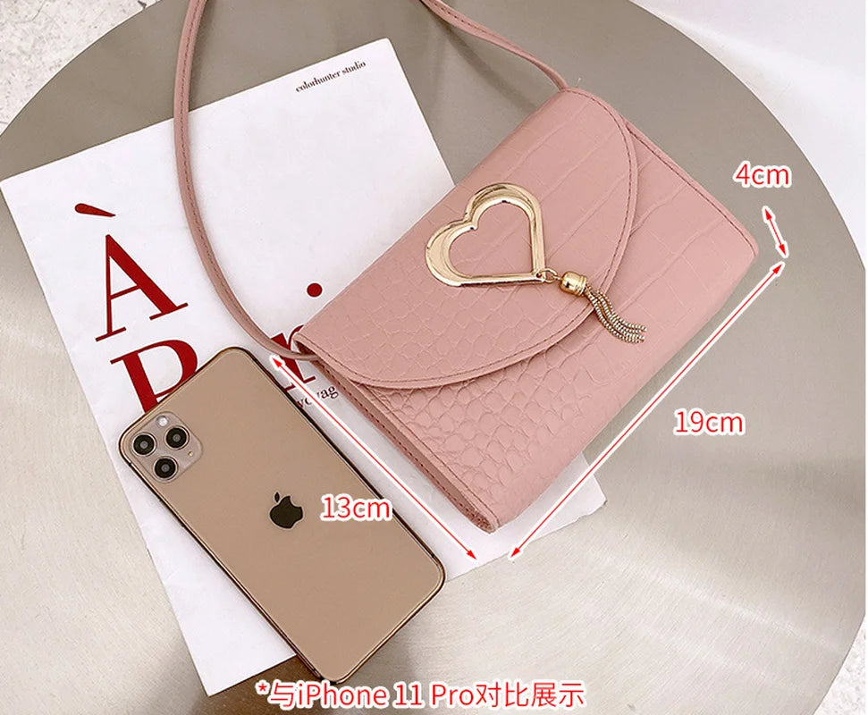 Heart Shaped Bag Women Purses Handbags Side Fashionable Satchels