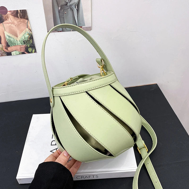 Summer Bucket Crossbody Bag Hollow Out Women Handbags