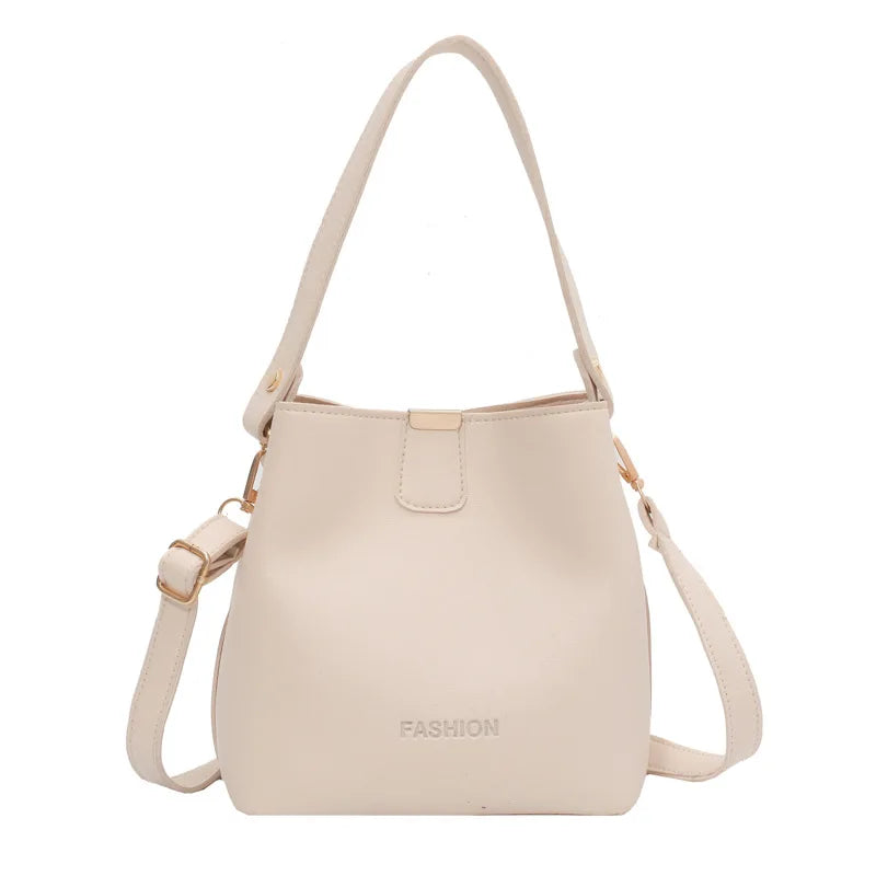 Ladies Bucket PU Leather Shoulder Bag Large Capacity Women's Messenger Bag