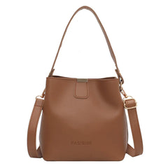 Ladies Bucket PU Leather Shoulder Bag Large Capacity Women's Messenger Bag