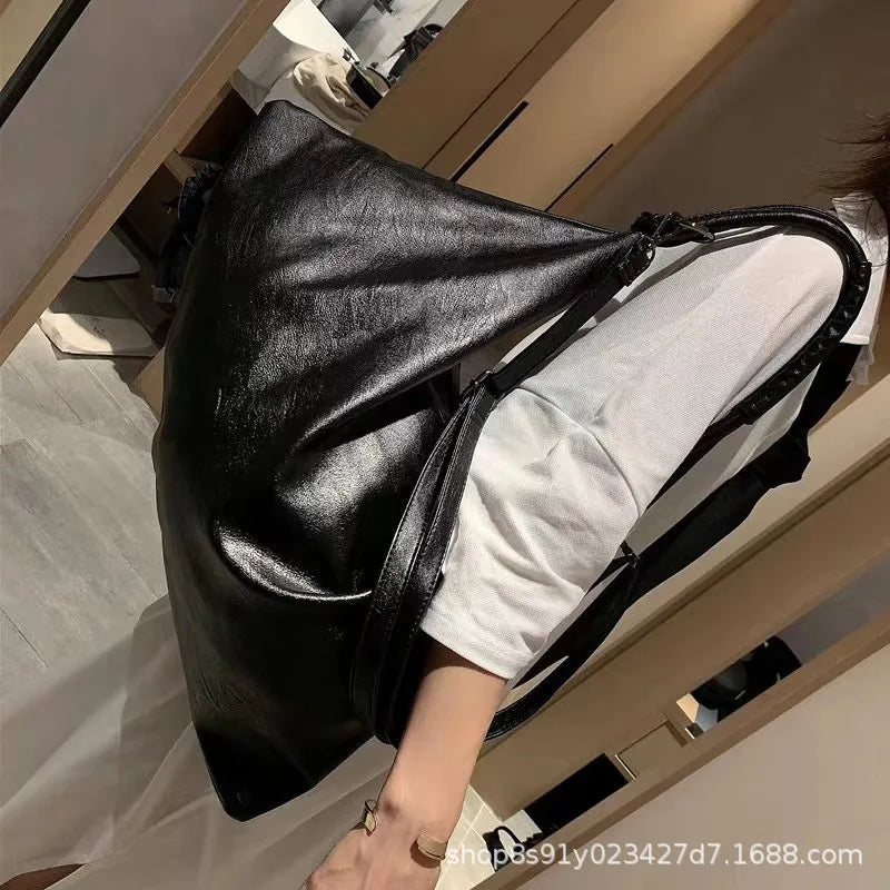 Soft Leather Large Shoulder Bag Women's Casual Messenger Bag