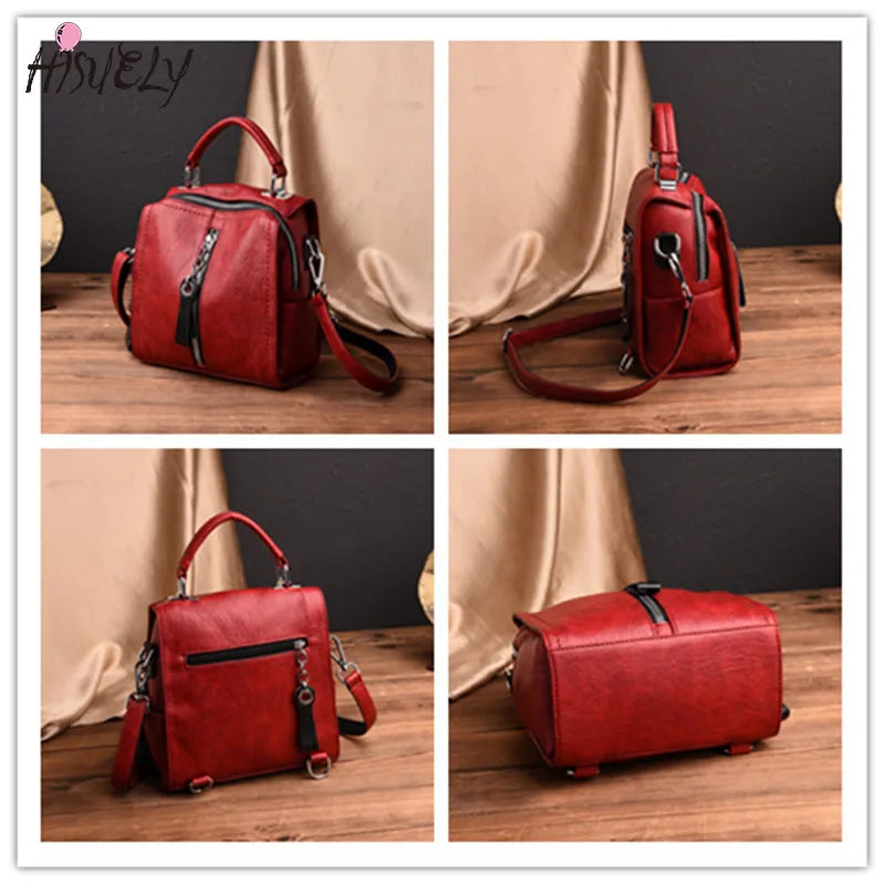 Lady Leather Handbags Women Bags Shoulder Crossbody Bag Multifunction Tote Purse