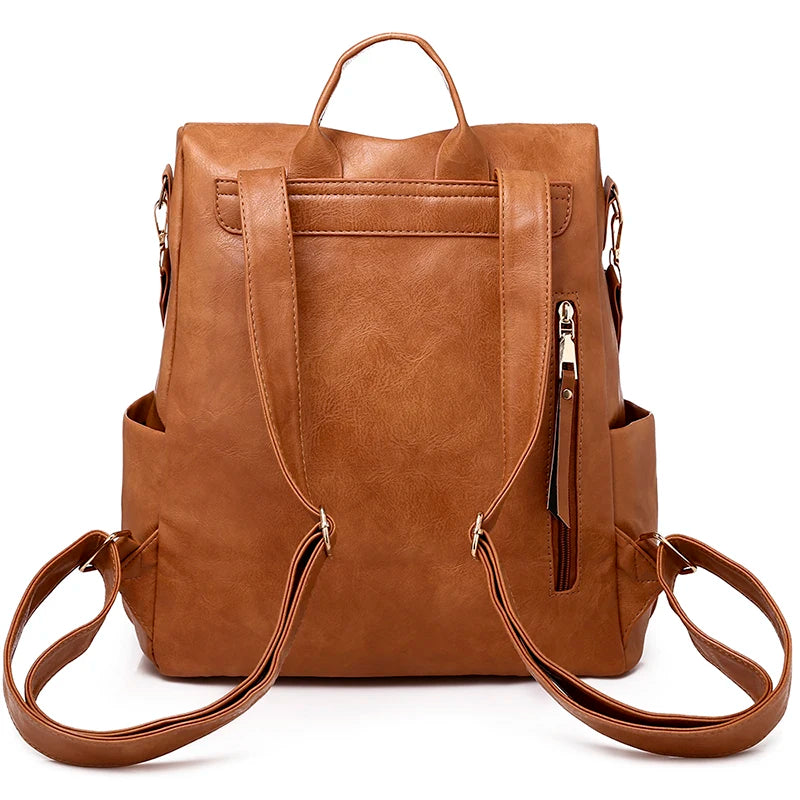 Leather Backpack Women Bag Pack Shoulder Bag Sac A Dos High Travel