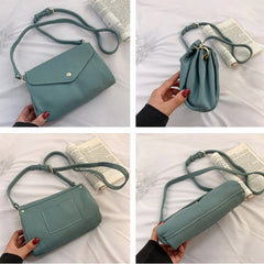 Leather Shoulder Bag Multi-layer Pocket Crossbody for Women