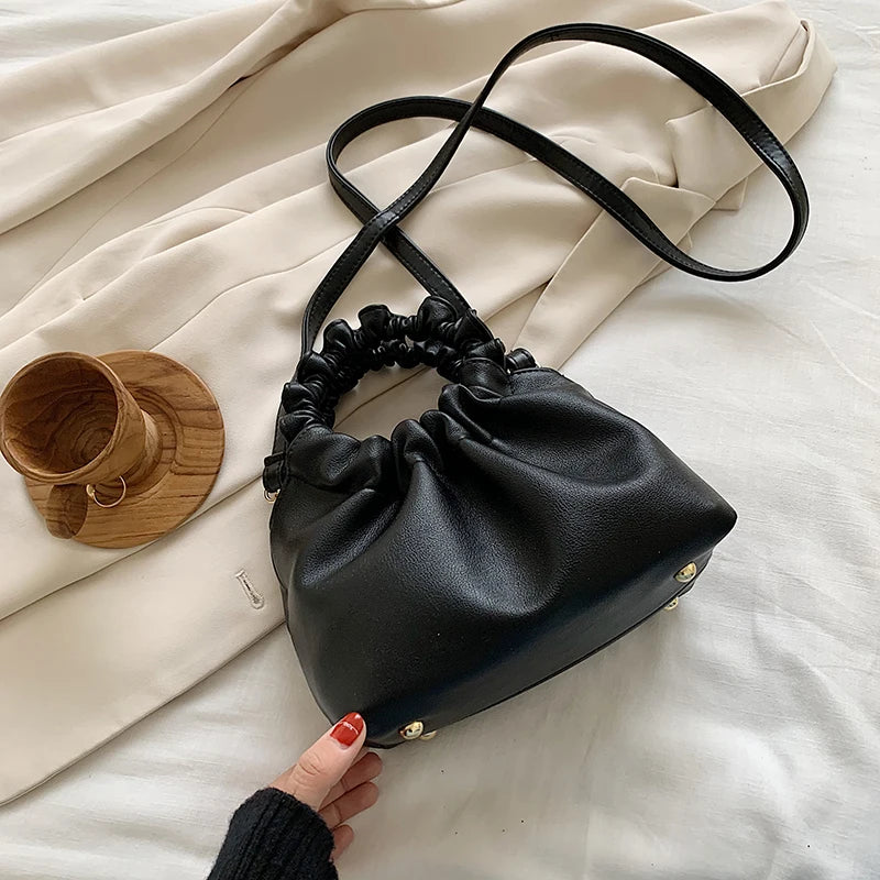 Small Leather Handbag Soft Crossbody Clutch Women's Totes Bag