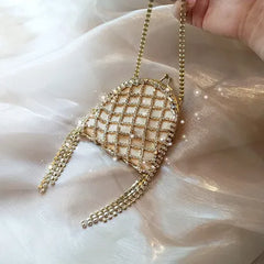 Mini Tassel Rhinestones Evening Bags Beaded Handbags Small Diamonds Wedding Purs