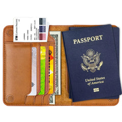 Men Women Family Leather Passport Cover Holder for Travel