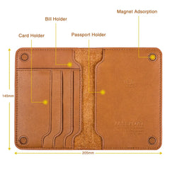 Men Women Family Leather Passport Cover Holder for Travel