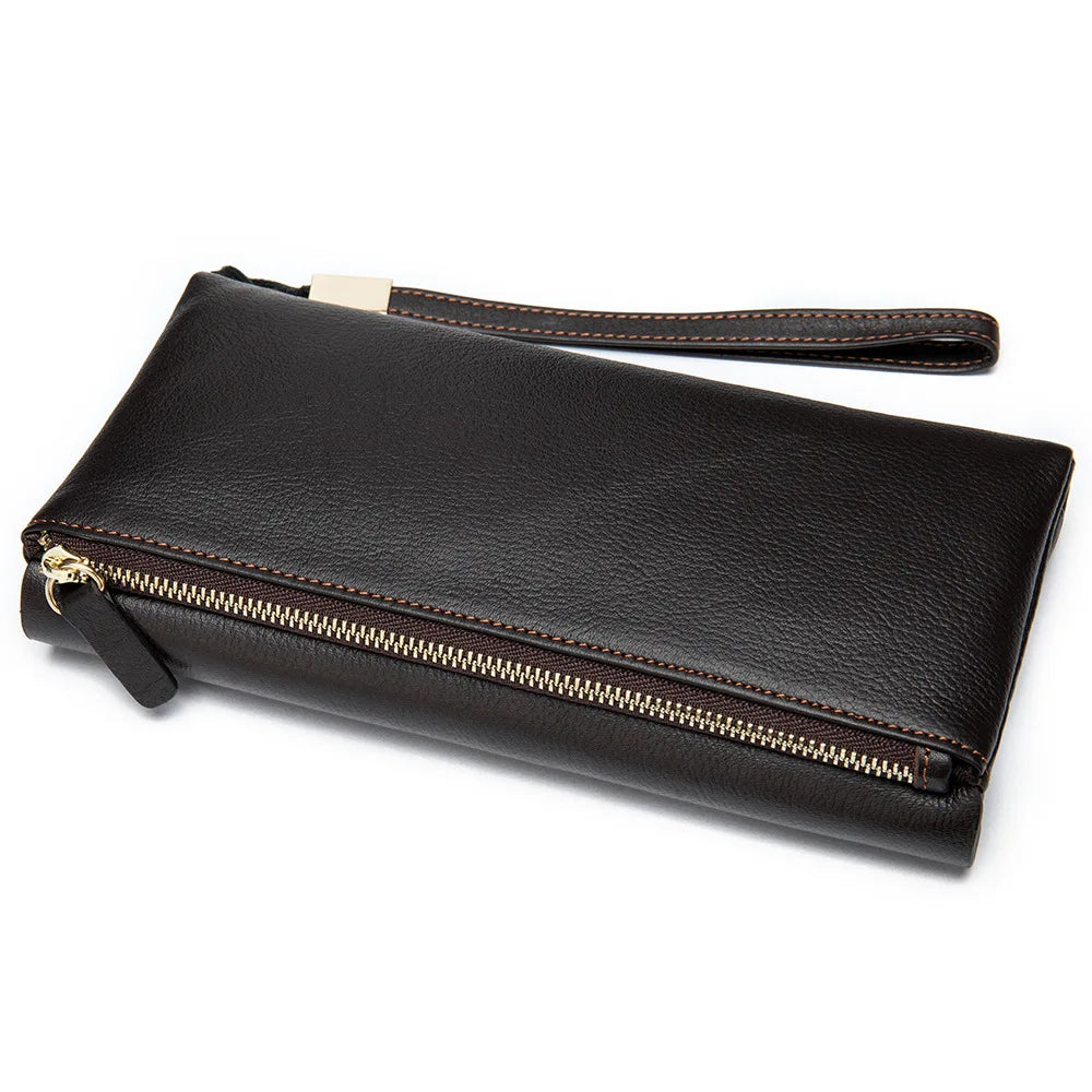 Leather Clutch Purse Women's Long Wallet Thin Purses Female Money Hand Bag