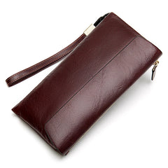 Leather Clutch Purse Women's Long Wallet Thin Purses Female Money Hand Bag