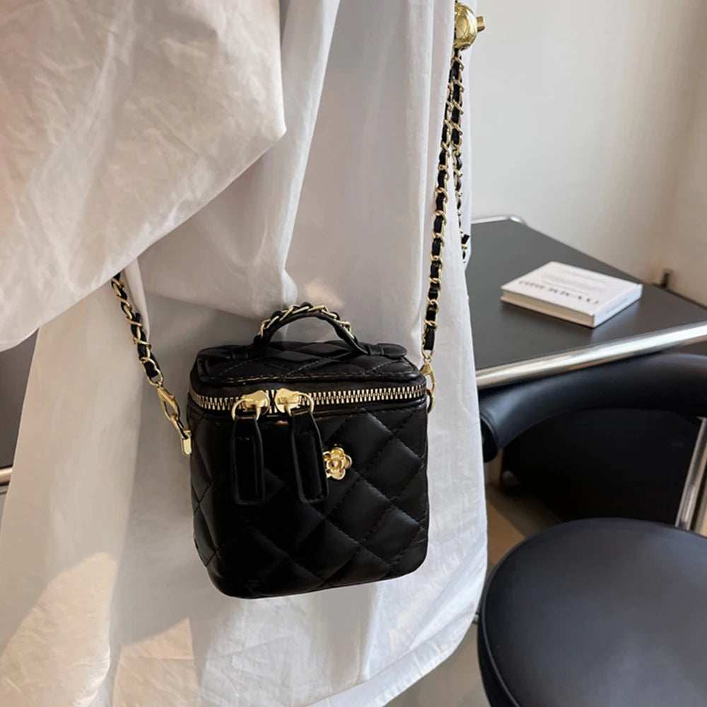 Small Crossbody Bags Women's Lingge Handbag Square Shoulder Bag