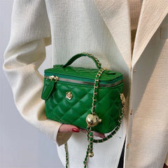 Mini Box PU Leather Crossbody Sling Bag Women Handbags And Purse Green Tote
