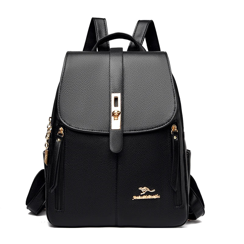 Women Travel Backpack Girls School Backapck High PU Leather Women Back pack