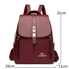 Women Travel Backpack Girls School Backapck High PU Leather Women Back pack
