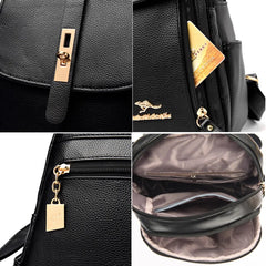 Women Travel Backpack Girls School Backapck High PU Leather Women Back pack