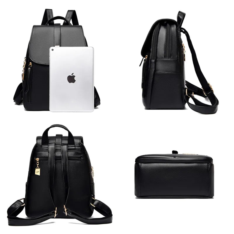 Women Travel Backpack Girls School Backapck High PU Leather Women Back pack