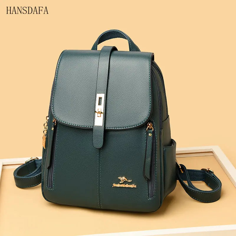 Women Travel Backpack Girls School Backapck High PU Leather Women Back pack