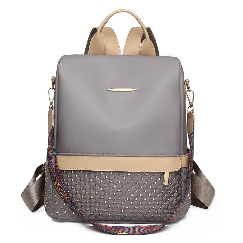 Large Capacity Women Rivet Oxford Backpack Female Backpacks