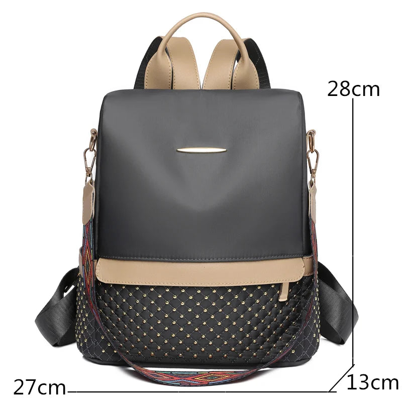 Large Capacity Women Rivet Oxford Backpack Female Backpacks