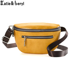 Multifunction Women's Fanny Pack Shoulder Bag Leather Chest Bag Female Belt