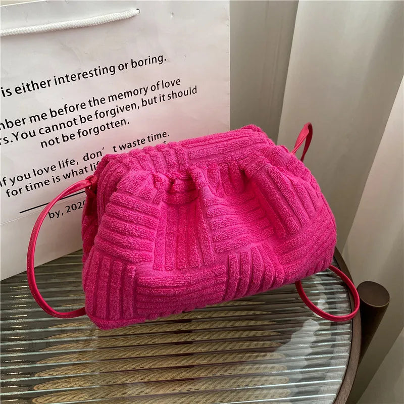 Towel Bag Handbag Women Portable Bucket Bag Chain Shoulder Bag
