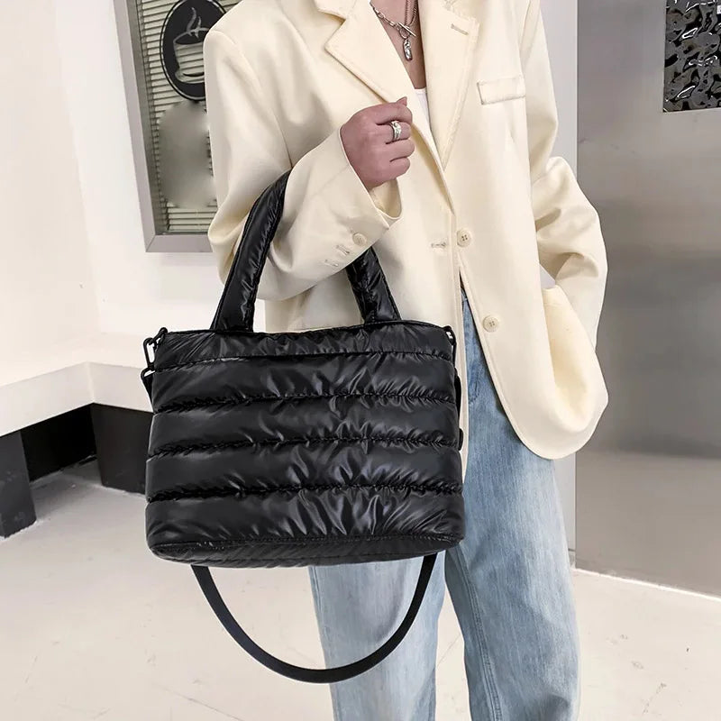 Nylon Women's Winter Shoulder Bag Large Capacity Travel Crossbody Tote