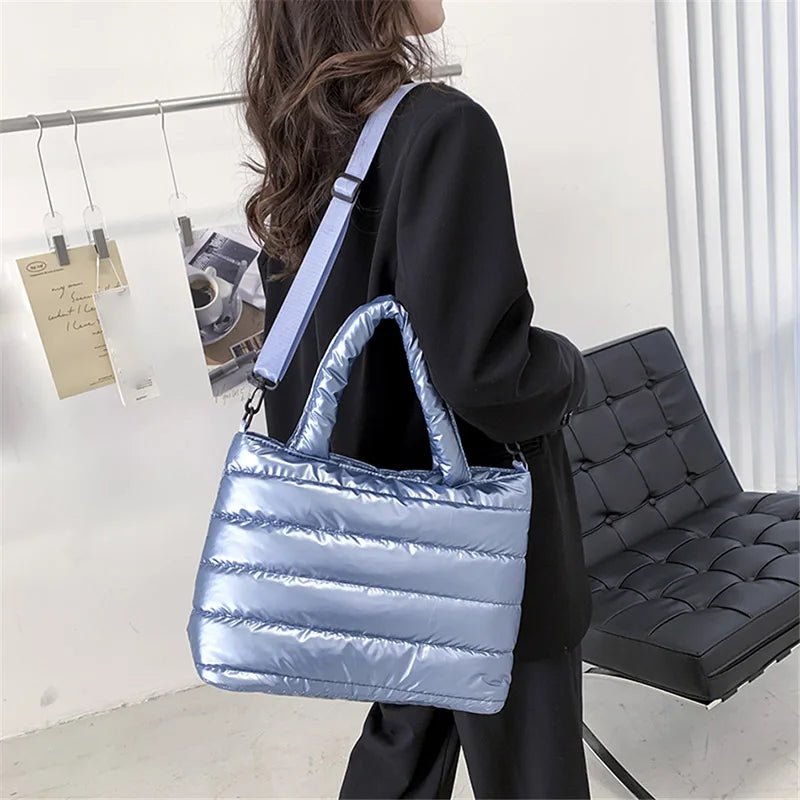 Nylon Women's Winter Shoulder Bag Large Capacity Travel Crossbody Tote