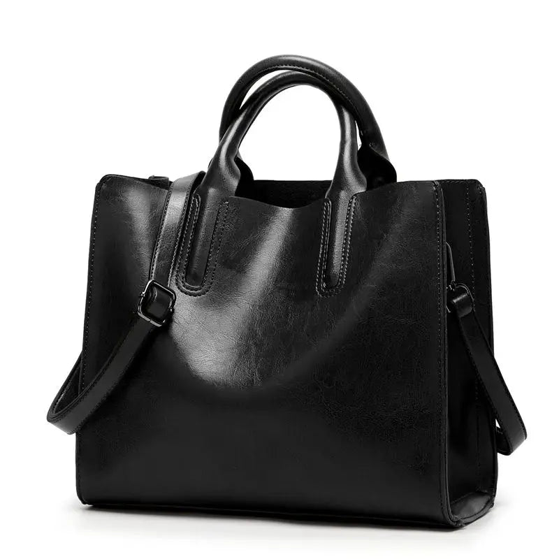Oil Leather Bags for Women Handbag Female High Women Messenger Tote Bag