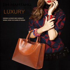 Oil Leather Bags for Women Handbag Female High Women Messenger Tote Bag