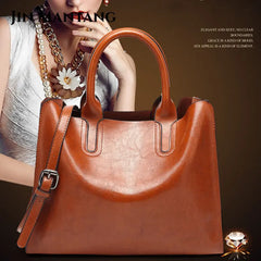 Oil Leather Bags for Women Handbag Female High Women Messenger Tote Bag