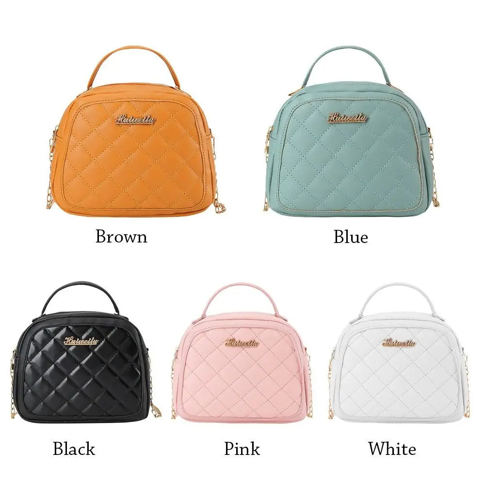 PU Handbags Diamond Grids Women's Shoulder Bag Girls Messenger Bag