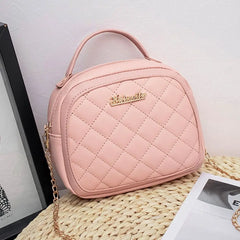 PU Handbags Diamond Grids Women's Shoulder Bag Girls Messenger Bag