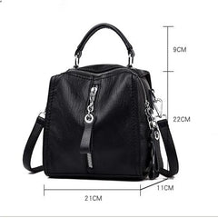 PU Leather Backpack Women Multifunction Shoulder Bookbags