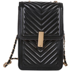 Square Phone Bag with Chain Mini Messenger Bag PU Leather Phone Pouch