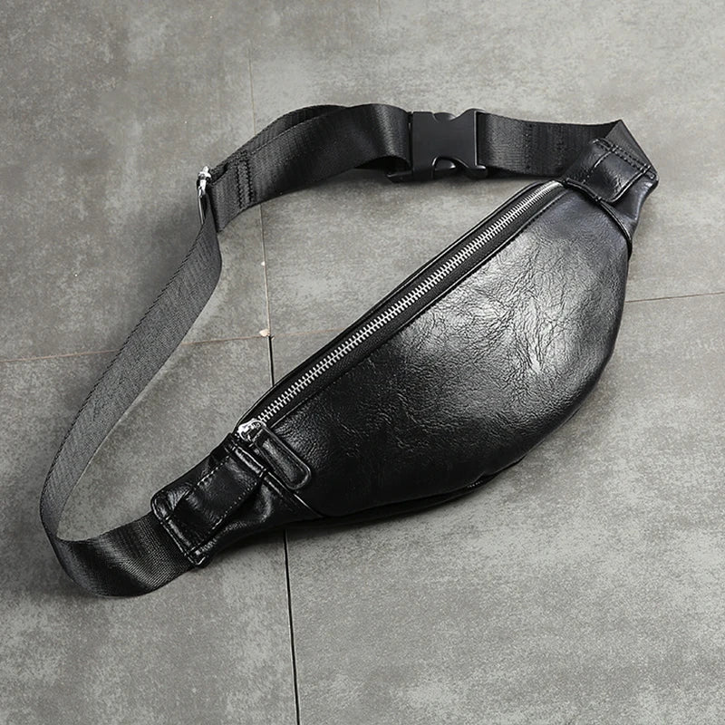 PU Leather Fanny Pack Men Waist Bag Adjustable Belt Bag Male Heuptas High Bum
