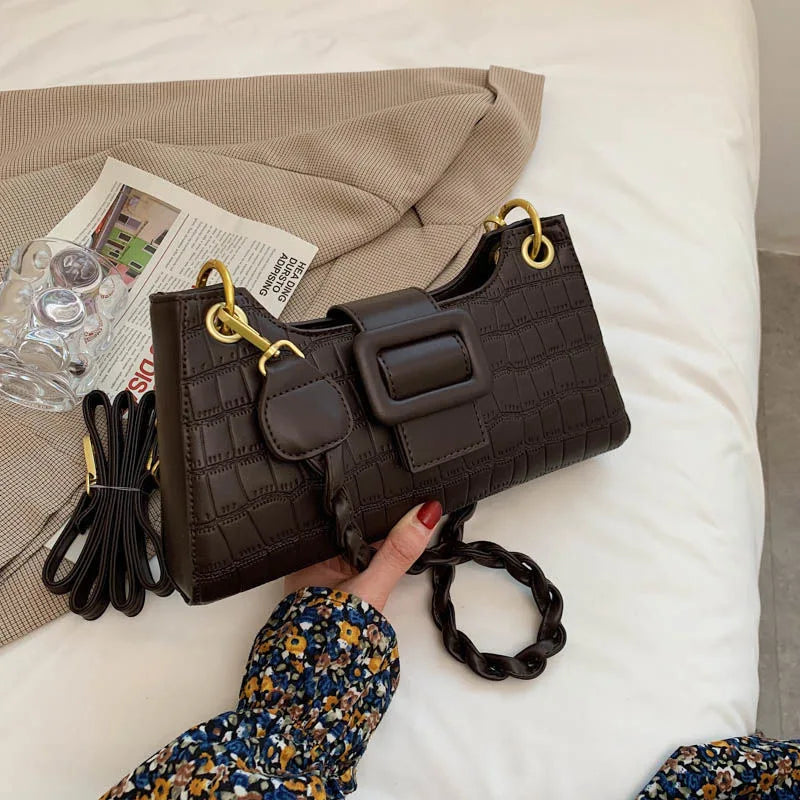 PU Leather Female Bag Women Handbags Shopper Embossed Stone Pattern
