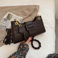 PU Leather Female Bag Women Handbags Shopper Embossed Stone Pattern