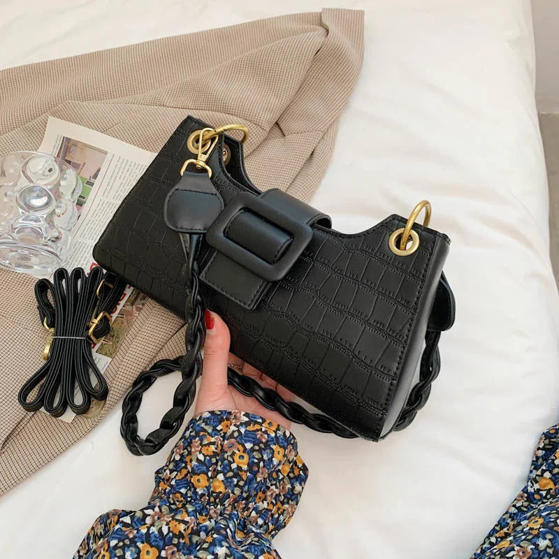 PU Leather Female Bag Women Handbags Shopper Embossed Stone Pattern
