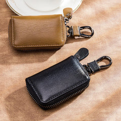 Unisex PU Leather Key Wallet Zipper Car Key Bag Mini Storage Bags