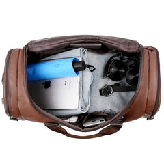 Waterproof PU Leather Travel Bag Outdoor Weekend Gym Duffle Bag