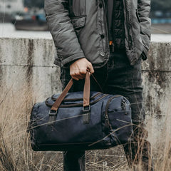 Waterproof PU Leather Travel Bag Outdoor Weekend Gym Duffle Bag