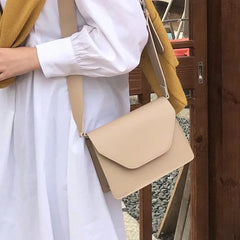 Retro Khaki Green Shoulder Bag Wide Strap Flap Shopper Bag