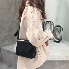 Retro Khaki Green Shoulder Bag Wide Strap Flap Shopper Bag